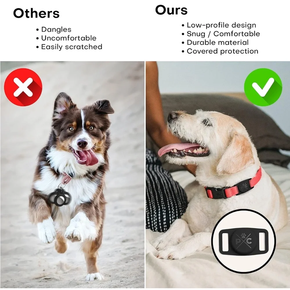 Pup Culture AirTag (2 Pack) | Durable & Protective AirTag Holder Blk & White